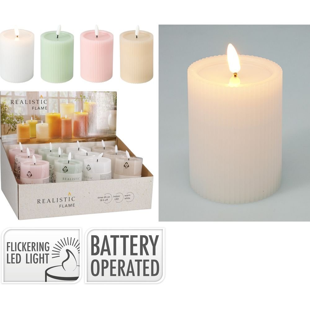 Expositor 12 Velas LED 10 cm Colores Pastel Surtidos Koopman