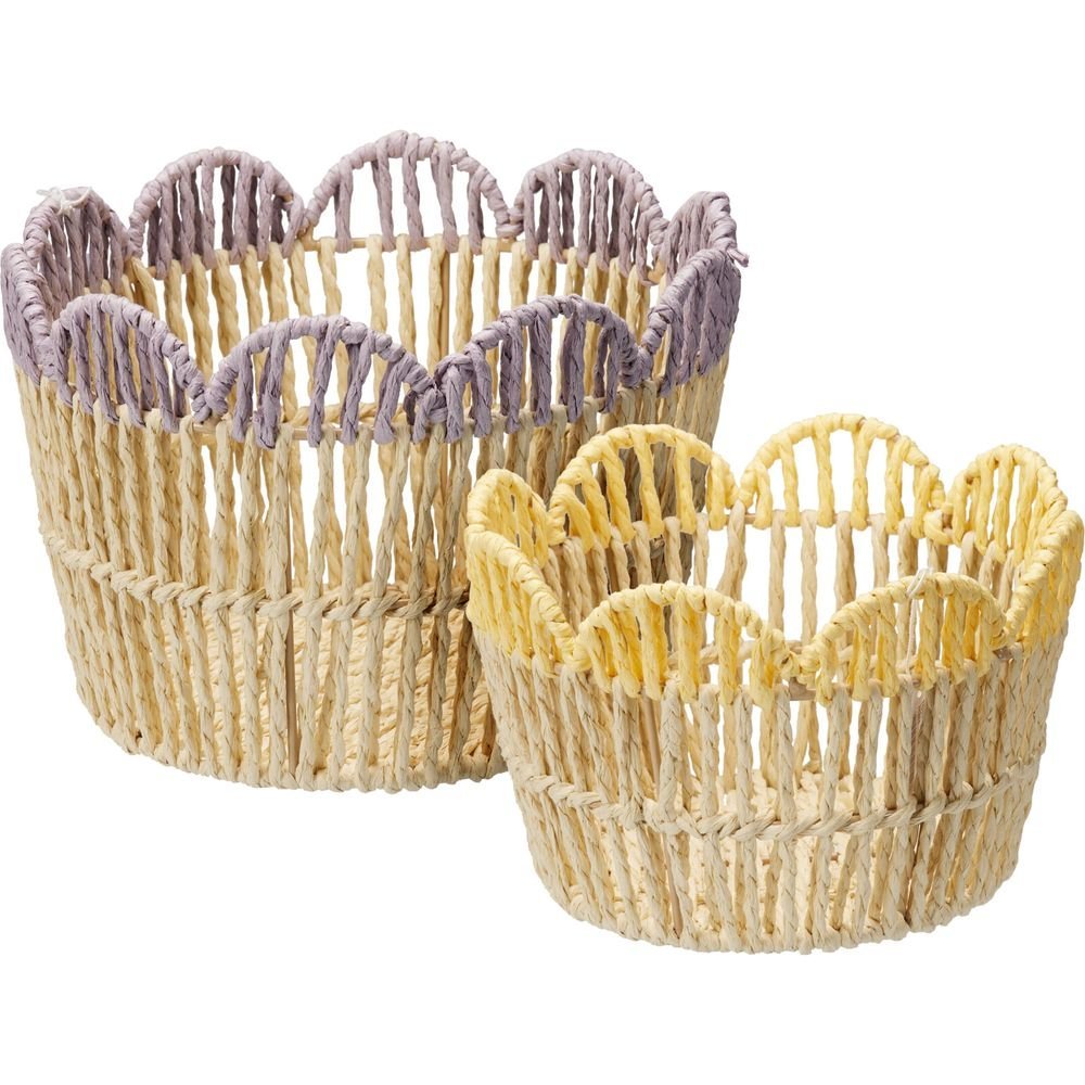 Set de 2 cestas cuerda de papel Koopman 24x24x17cm y 20x20x14cm