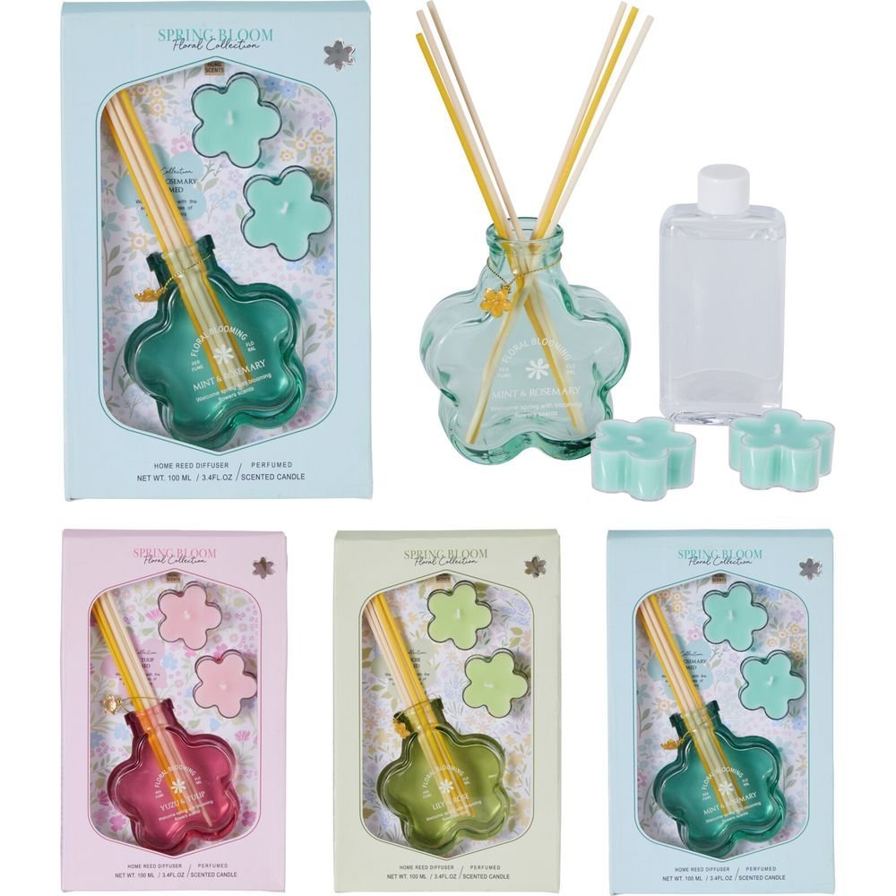Set de Regalo Mikado y Velitas Flor Fragancias Surtidas Koopman