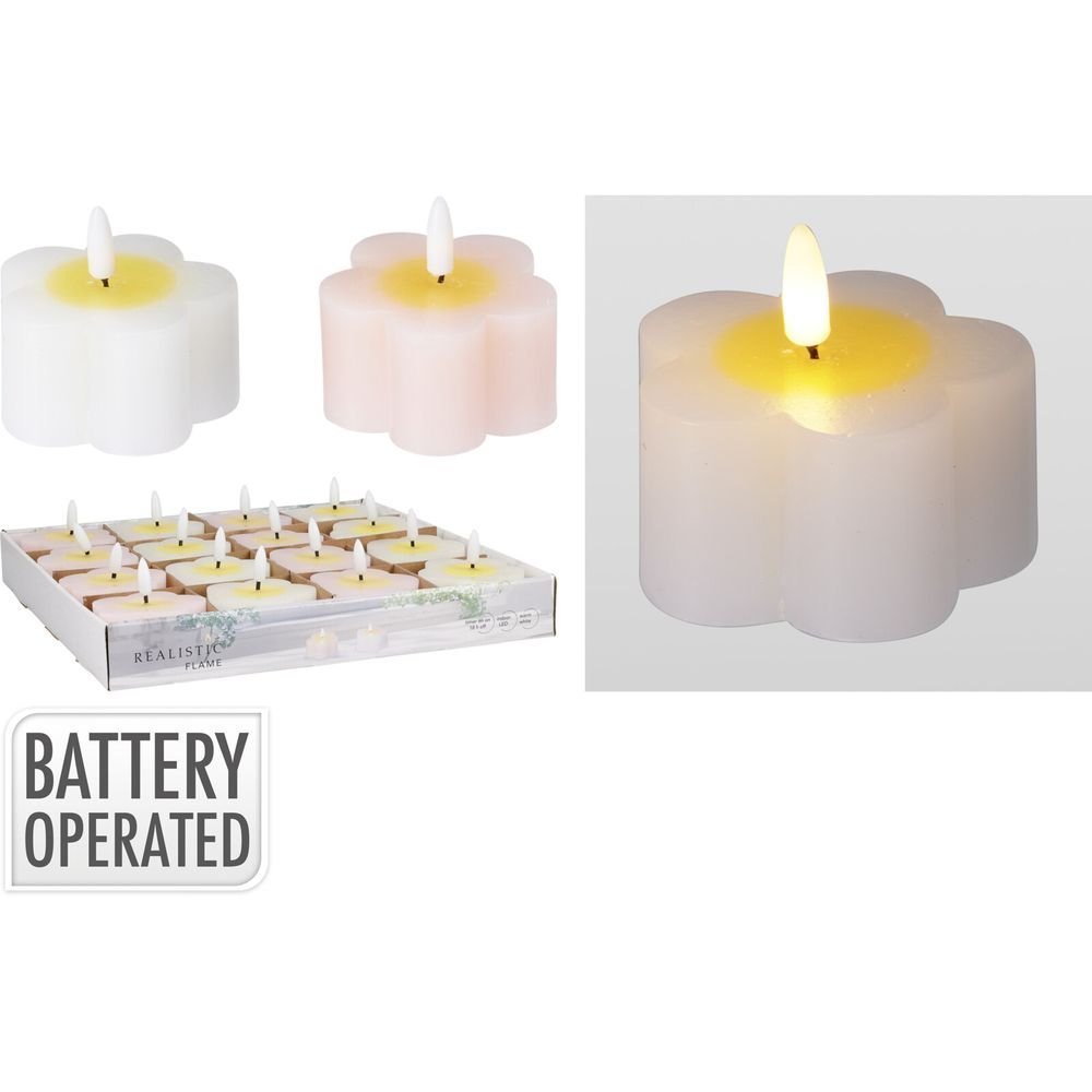 Expositor 16 Velas LED Flower 7x4 cm Surtidas Koopman Imagen principal del producto