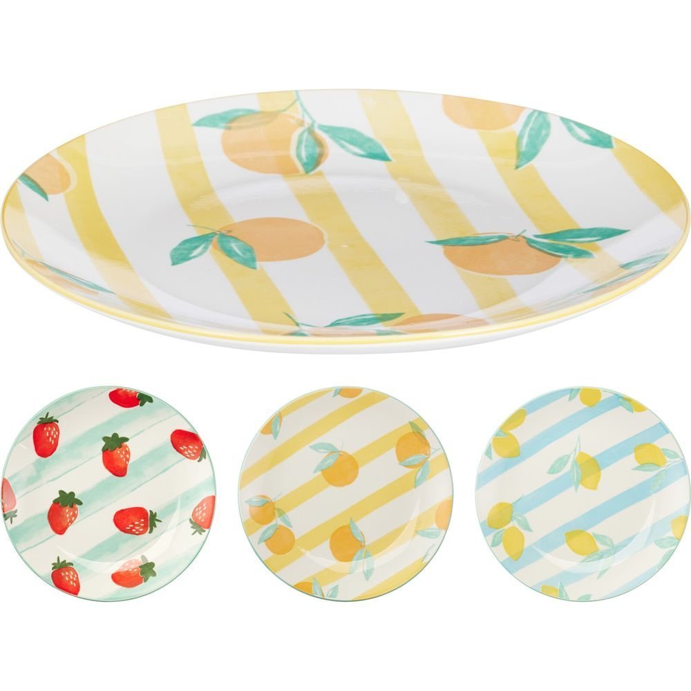Plato porcelana frutas 19 cm Koopman surtido