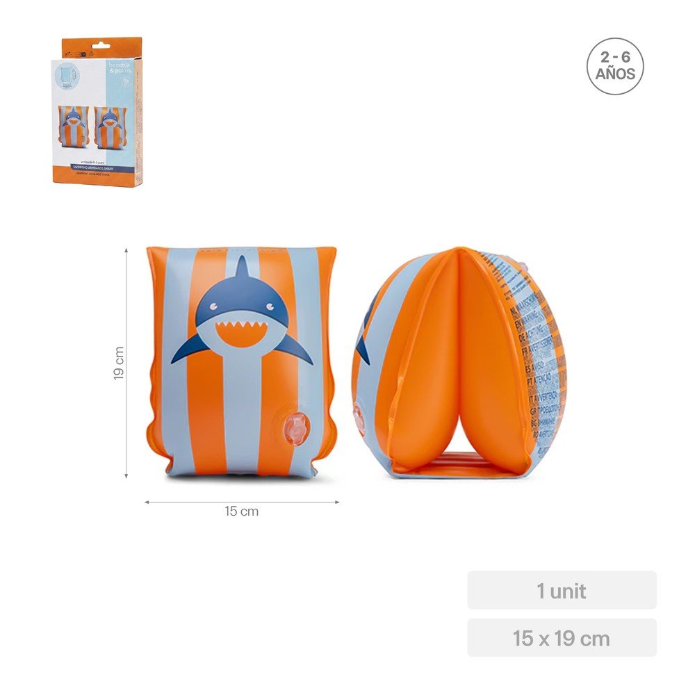 Manguitos Naranja y Azul Tropical Shark 2-6 Años HINCHABLES SARAO