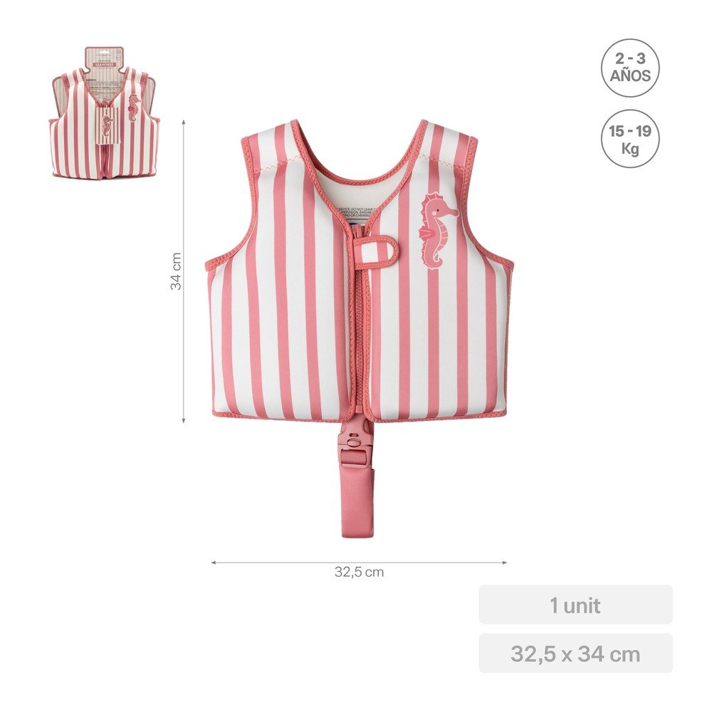 Chaleco natación rosa Seahorse 2-3 años
