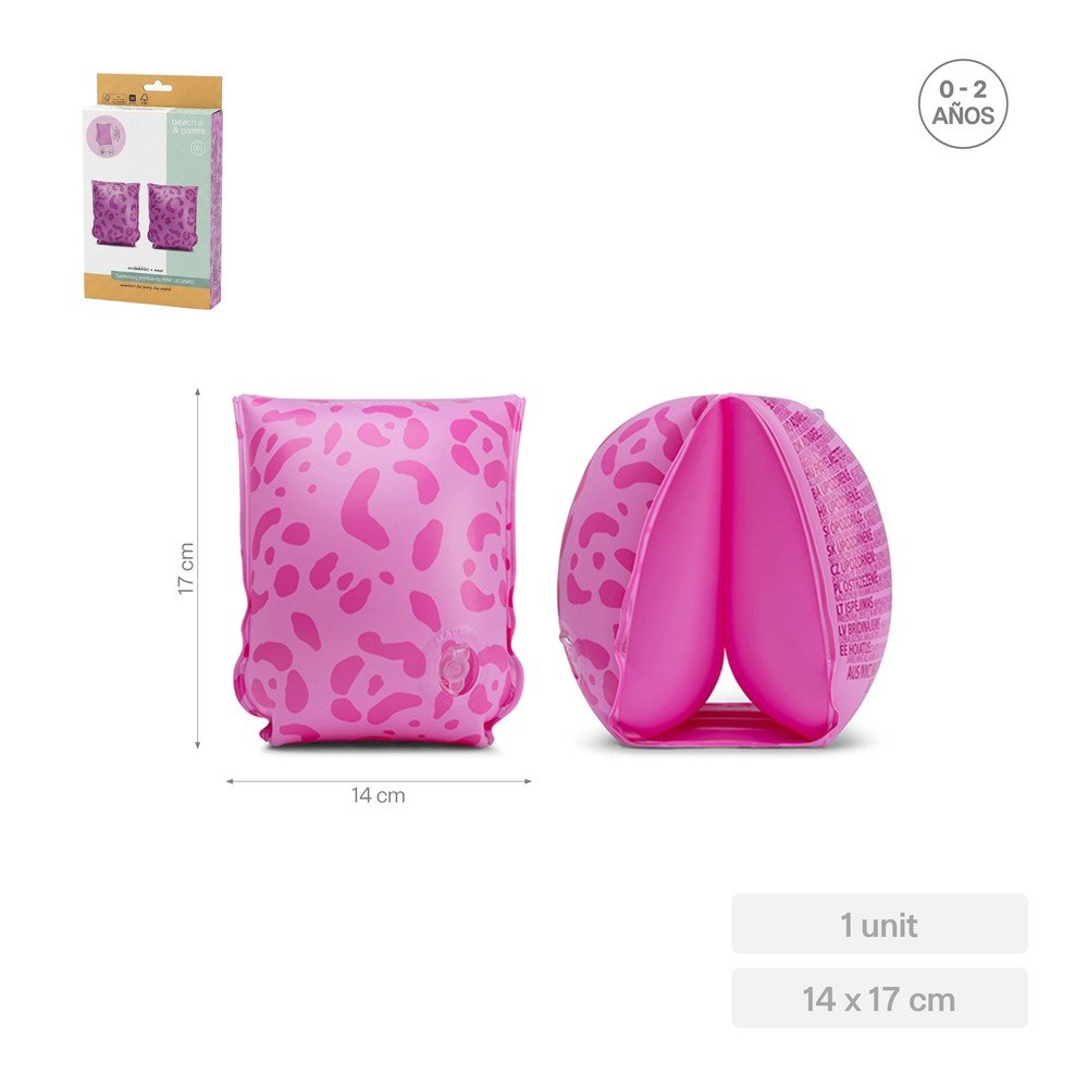Manguitos Rosa con Estampado Pantera 0-2 Años HINCHABLES SARAO