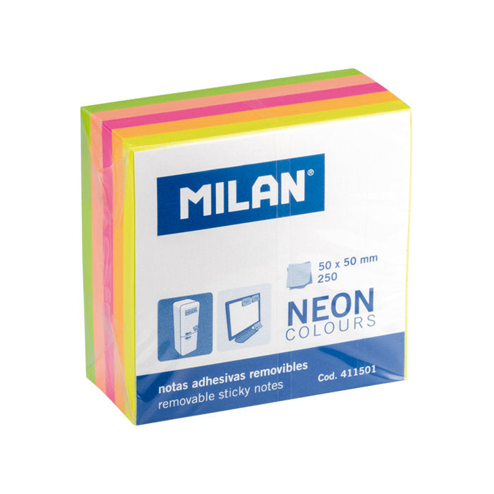 TACO NOTA ADHESIVAS MILAN 50X50 4 COLORES 250 HOJAS | 12 UNIDADES | (MILAN) Imagen principal del producto