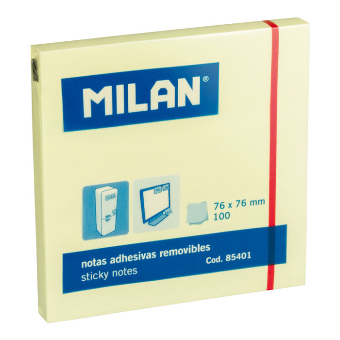 NOTAS ADHESIVAS 76X76 MILAN AMARILLO | 10 UNIDADES | (MILAN)