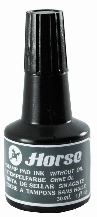 FRASCO TINTA TAMPON SELLAR HORSE 30ML NEGRA | 12 UNIDADES | (POESSA)