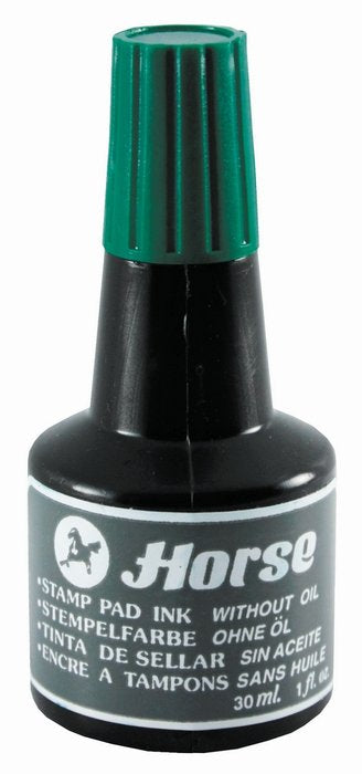 FRASCO TINTA TAMPON SELLAR HORSE VERDE 30ML | 12 UNIDADES | (POESSA)