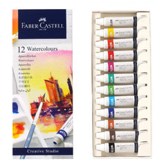 ACUARELAS TUBO FABER CASTELL 12 COLORES+PALETA PARA MEZCLAR | 1 UNIDADES | (FABER CASTELL)