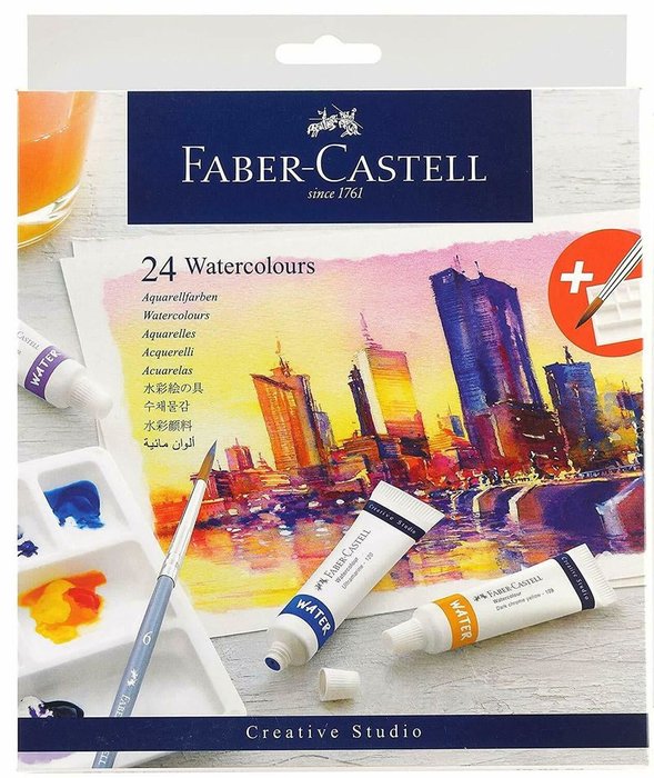 ACUARELAS TUBO FABER CASTELL 24 COLORES+PALETA PARA MEZCLAR | 1 UNIDADES | (FABER CASTELL)
