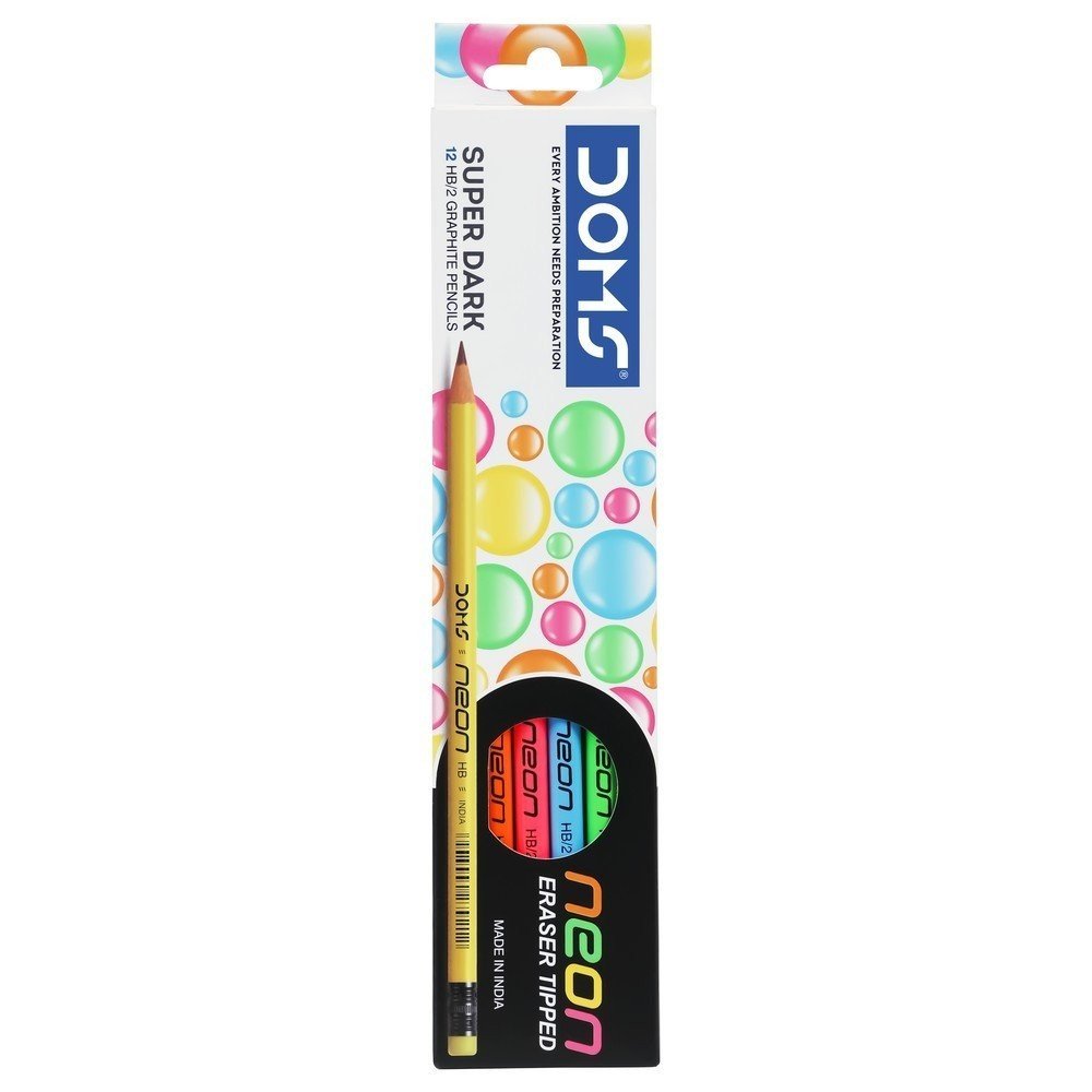 Lápiz Grafito Doms Hb con Goma Colores Neon Imagen principal del producto