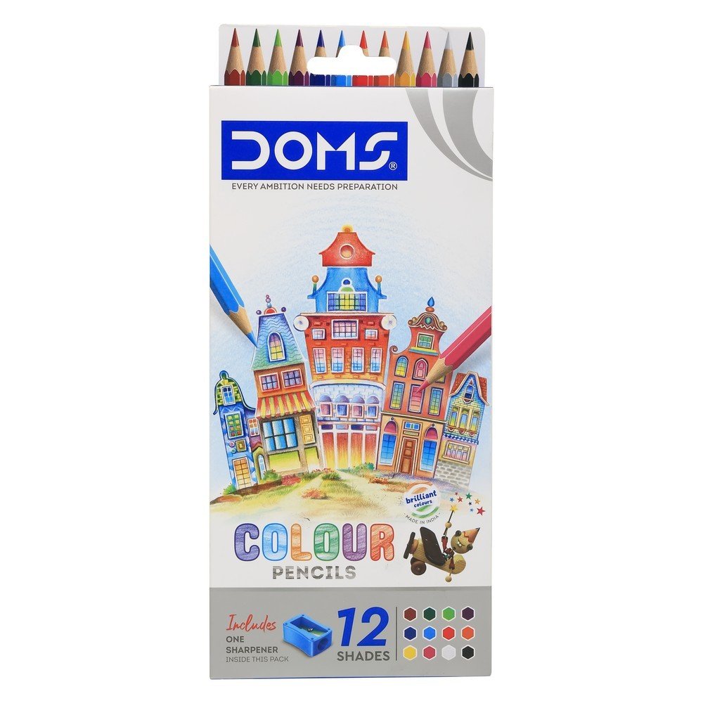 Lápiz de color Doms largos 12 colores con afilalápiz Imagen principal del producto