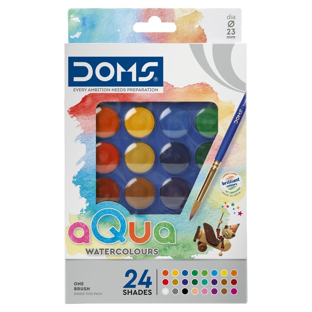 Acuarelas Doms Pastilla 23 mm 24 Colores