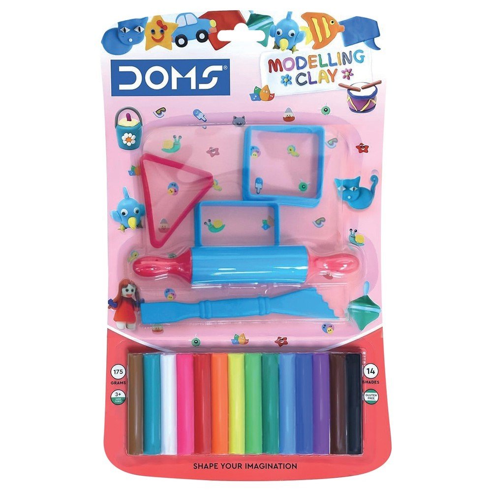 Set plastilina Doms 14 colores + accesorios (Pack 8 uds)