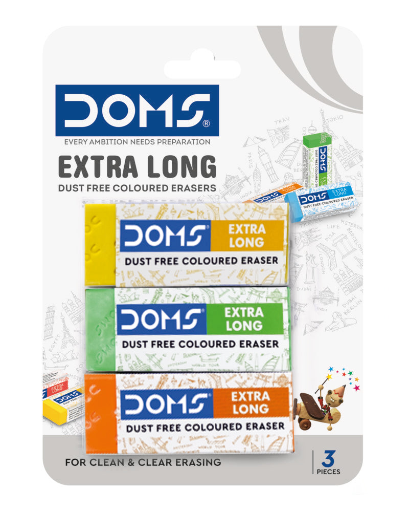 Gomas de Borrar Doms XL Colores Surtidos Blister 3 Uds
