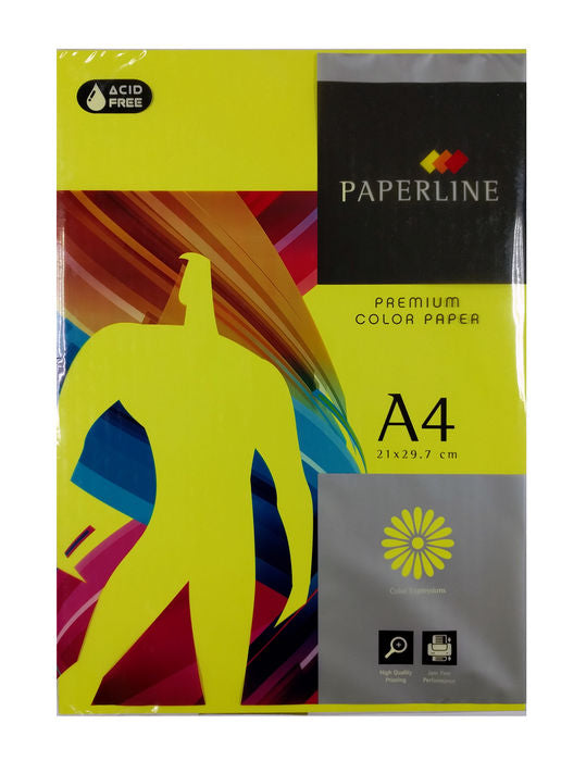Papel A4 500H 80 g Paperline Amarillo Fluor Cyber FABRISA