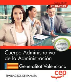 Cuerpo Administrativo de la Administración. Generalitat Valenciana. Simulacros de examen Imagen principal del producto
