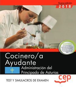 Cocinero/a Ayudante de la Administración del Principado de Asturias. Test y Simulacros de examen Imagen principal del producto