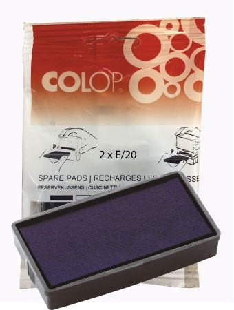 BLISTER 2 RECAMBIOS ALMOHADILLA MODELO E/20 AZUL 14X38 MM | 10 UNIDADES | (COLOP ESPAÑA S,L,)