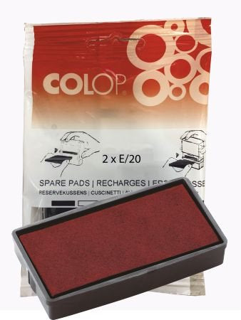 Blister 2 Recambios Almohadilla Modelo E/20 Rojo COLOP España Imagen principal del producto