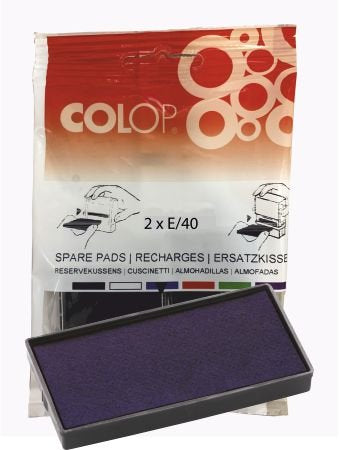 Blister 2 Recambios Almohadilla Modelo E/40 Azul COLOP España Imagen principal del producto