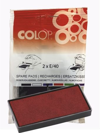 Blister 2 Recambios Almohadilla Modelo E/40 Rojo COLOP España Imagen principal del producto