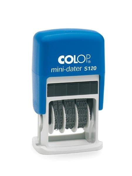 Mini Sello Fechador 4 mm Azul Modelo S 120 COLOP España Imagen principal del producto