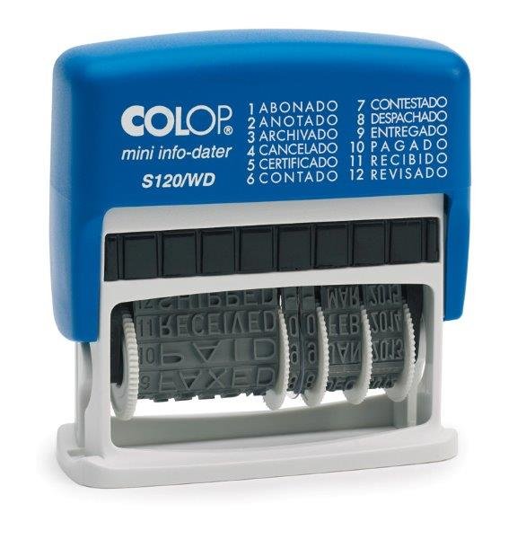 Mini Sello Formulario y Fecha 4 mm Azul COLOP España Imagen principal del producto