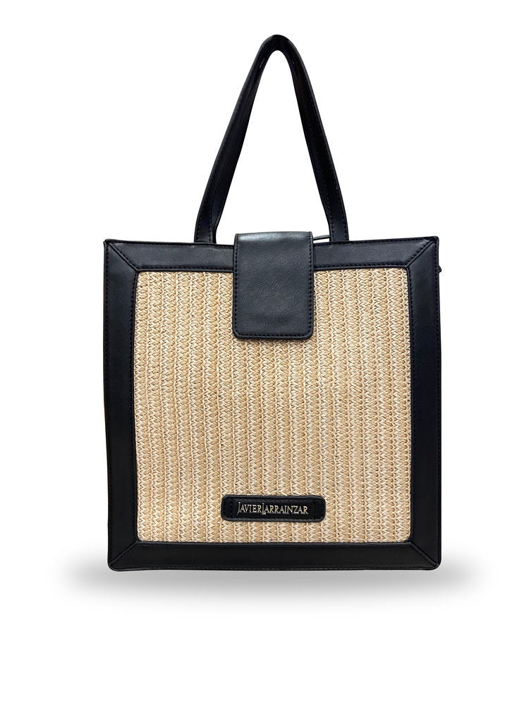 MOCHILA RAFIA MUJER JAVIER LARRAINZAR ARNEDO NEGRO | TRAVEL FANTASY Imagen principal del producto