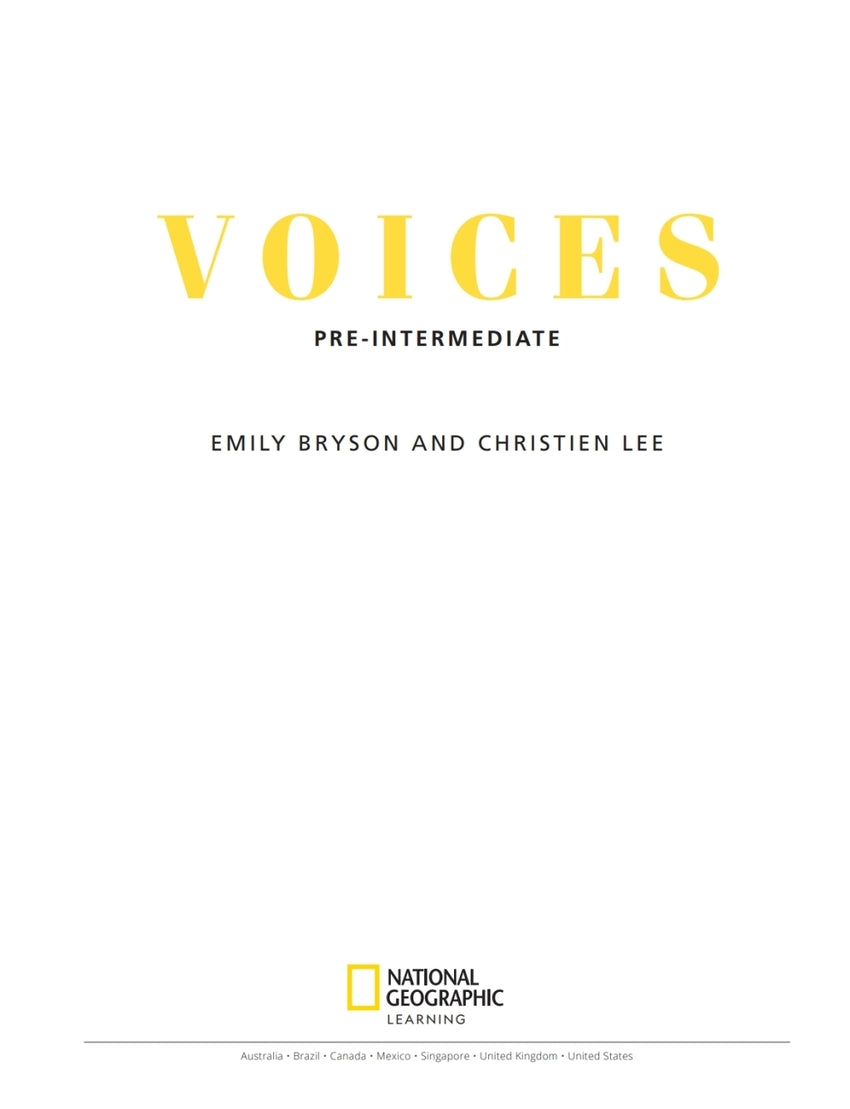 Voices Pre Intermediate S | NATIONAL GEOGRA | 9780357443118