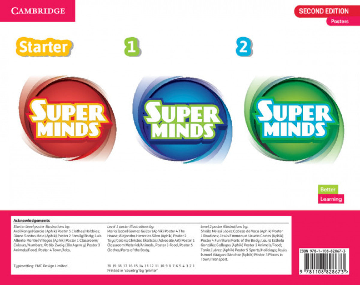 Super Minds Starter, 1 and 2 Poster Pack British English Imagen principal del producto