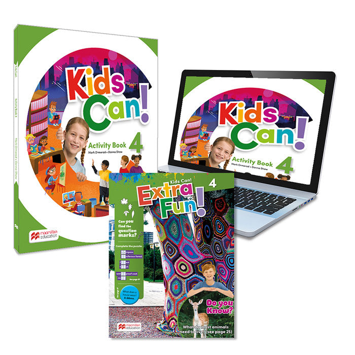 KIDS CAN! 4 Activity Book: Cuaderno de actividades impreso + acceso a la versión digital y app Navio | Varios autores | 9781380053145 (Macmillan) Imagen principal del producto