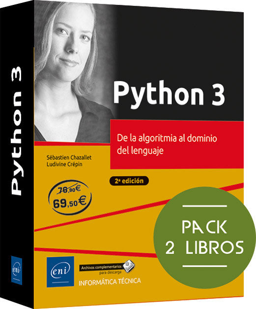 PYTHON 3 PACK 2 LIBROS DE LA ALGORITMIA AL DOMINIO LENGUAJE - 9782409046902 Imagen principal del producto
