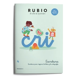 Escritura con Letra Ligada 4 (Educación Primaria) (Rubio) - 9788410418172