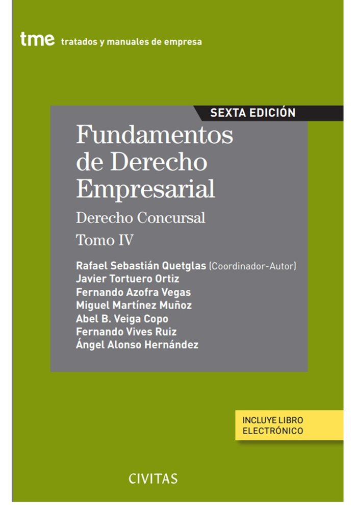FUNDAMENTOS DE DERECHO EMPRESARIAL IV DERECHO CONCURSAL - 9788411255592 Imagen principal del producto