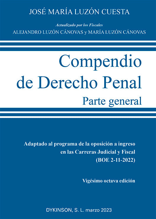 COMPENDIO DE DERECHO PENAL PARTE GENERAL - 9788411700801 Imagen principal del producto