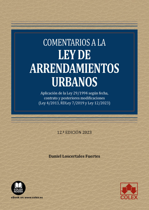 COMENTARIOS A LA LEY DE ARRENDAMIENTOS URBANOS 12ª ED - 9788411940382 Imagen principal del producto