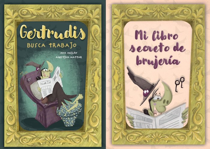 PACK GERTRUDIS BUSCA TRABAJO + MI LIBRO SECRETO BRUJERIA | Ana Meilan / Agustina Mattar | 9788412762532 (Entre nubes y cuentos) Imagen principal del producto