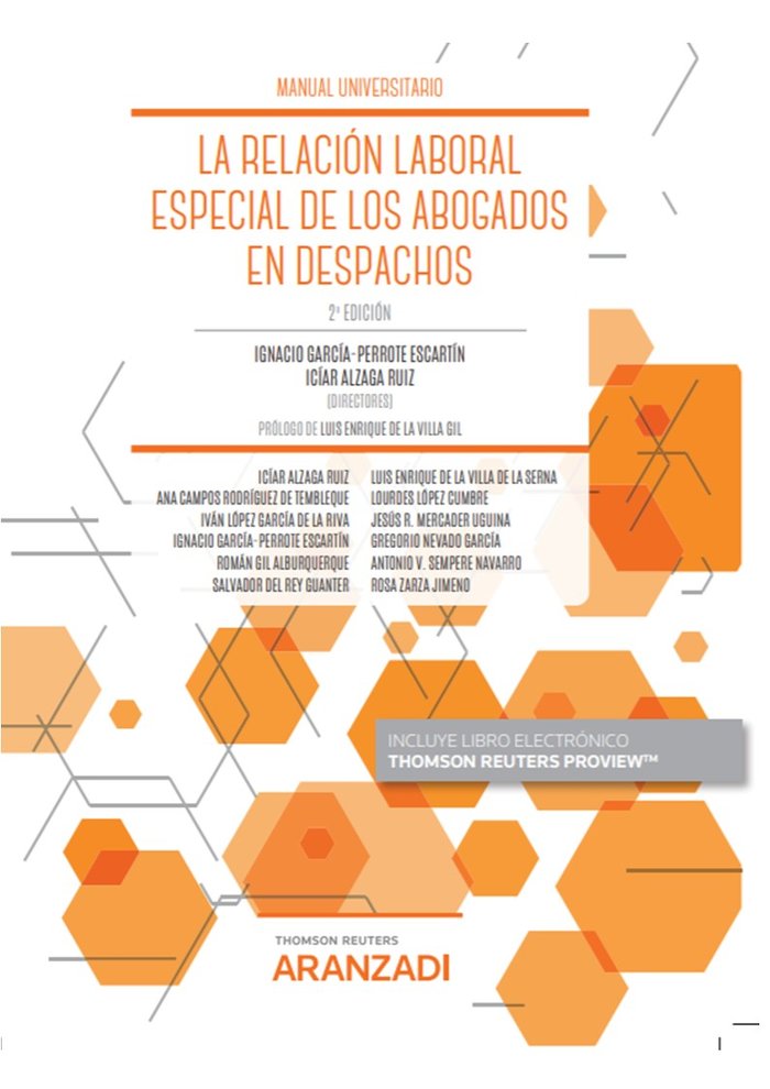 RELACION LABORAL ESPECIAL DE LOS ABOGADOS EN LOS DESPACHOS - 9788413903095 Imagen principal del producto