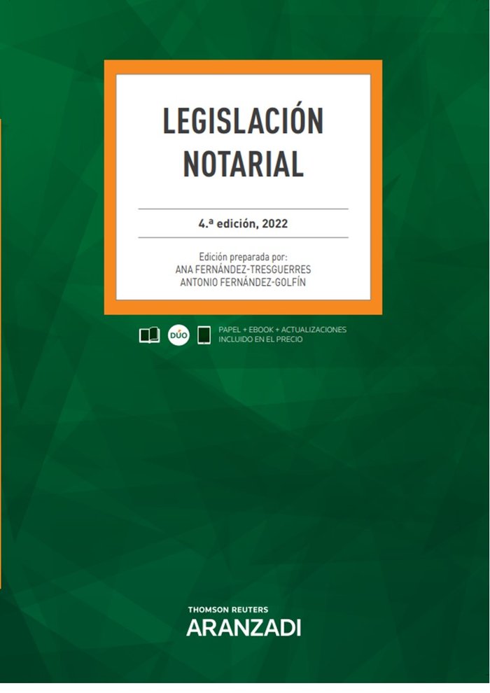 LEGISLACION NOTARIAL 2022 4ª ED - 9788413909936 Imagen principal del producto
