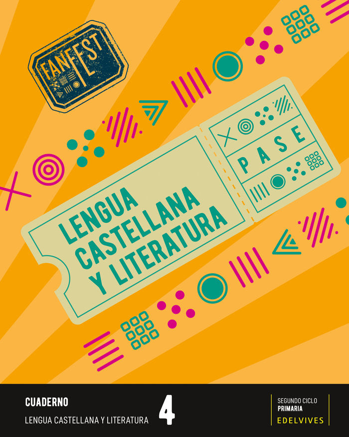 Proyecto: FanFest. Lengua castellana y Literatura 4 - Cuaderno | Área de Proyectos Educativos de Primaria Edelvives | 9788414044001 (Edelvives) Imagen principal del producto