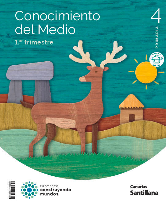Conocimiento Medio 4º EP M, Ligera Canarias 23 Constru, Mundos (Santillana) - 9788414123843