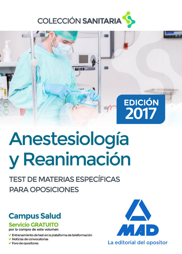ANESTESIOLOGIA REANIMACION TEST COMENTADOS DE MATERIAS E - 9788414206935 Imagen principal del producto