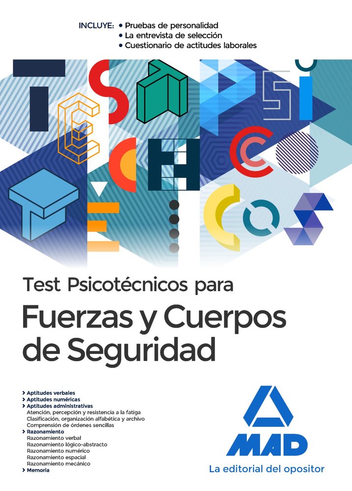TEST PSICOTECNICOS PARA FUERZAS Y CUERPOS DE SEGURIDAD | AA,VV, | MAD | 9788414207888 Imagen principal del producto