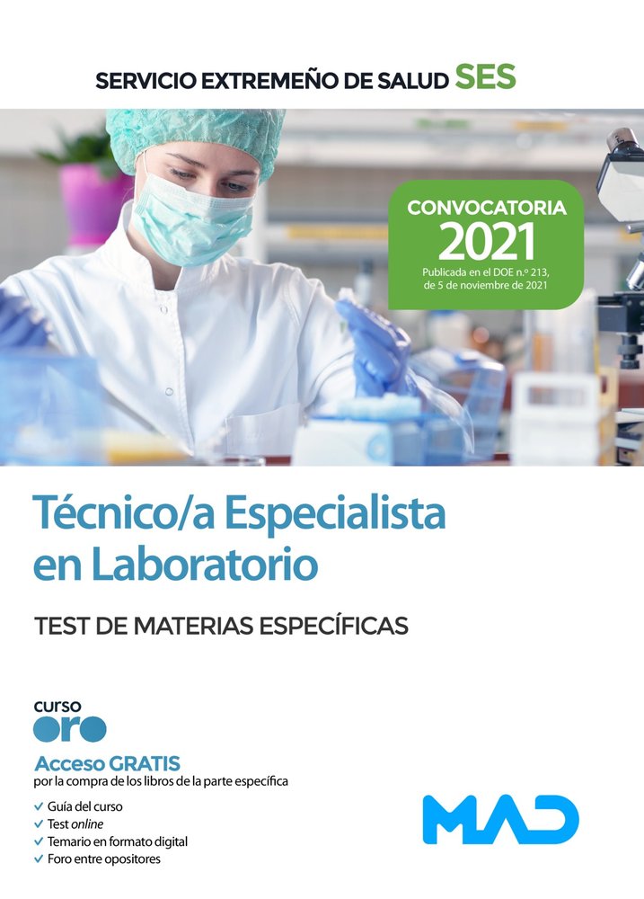 TECNICO/A ESPECIALISTA LABORATORIO SERVICIO EXTREMEÑO | SILVA GARCIA, CARMEN/GARCIA BERMEJO, Mª | MAD | 9788414250945 Imagen principal del producto