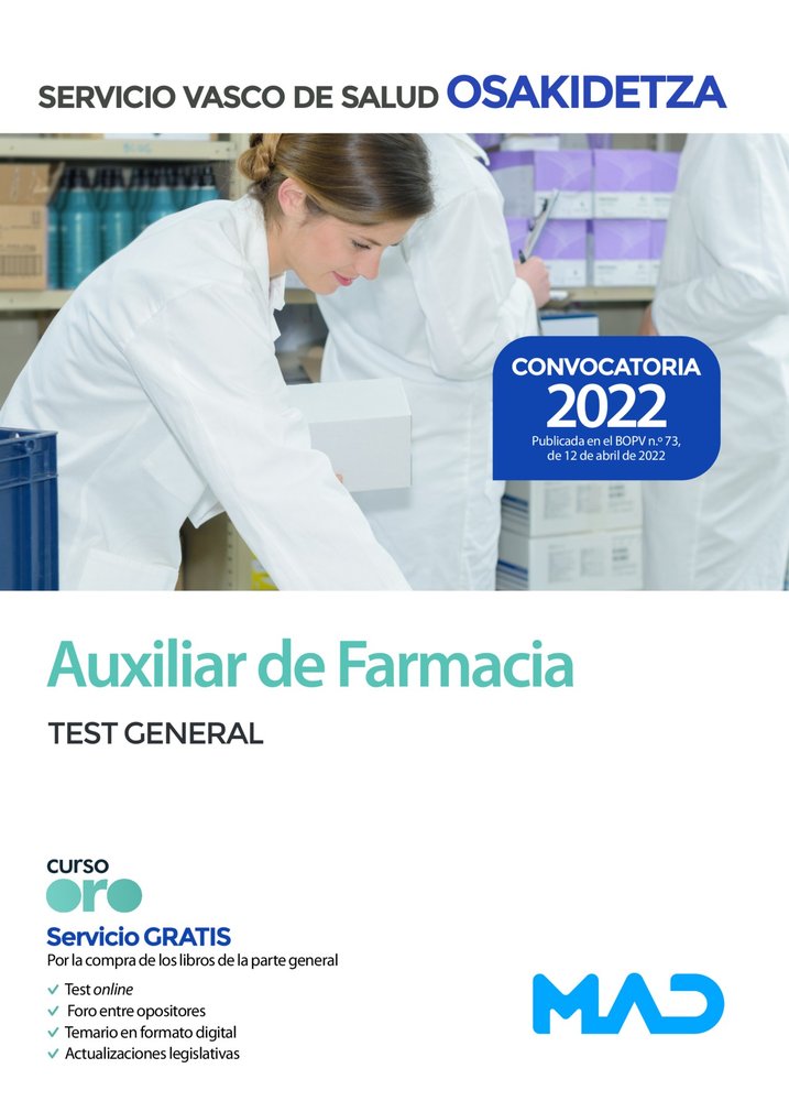 AUXILIAR FARMACIA OSAKIDETZA SERVICIO VASCO DE SALUD, | 7 EDITORES/GOMEZ MARTINEZ, DOMINGO/MUÑOZ | MAD | 9788414258217 Imagen principal del producto