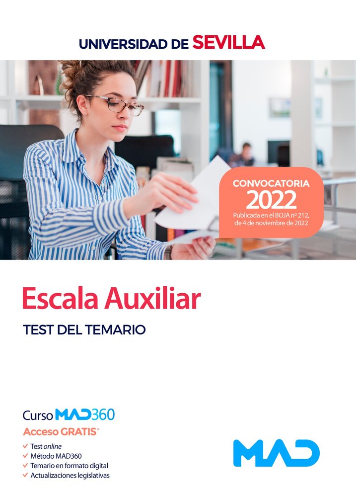 ESCALA AUXILIAR TEST UNIVERSIDAD DE SEVILLA | AA,VV | MAD | 9788414262726 Imagen principal del producto