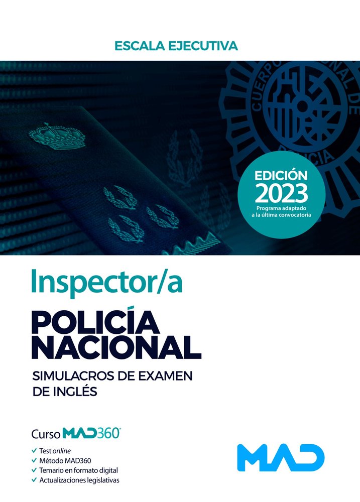 INSPECTOR/A POLICIA NACIONAL SIMULACROS DE EXAMEN DE ING | MARTOS CARMONA, ALBA | MAD | 9788414271315 Imagen principal del producto