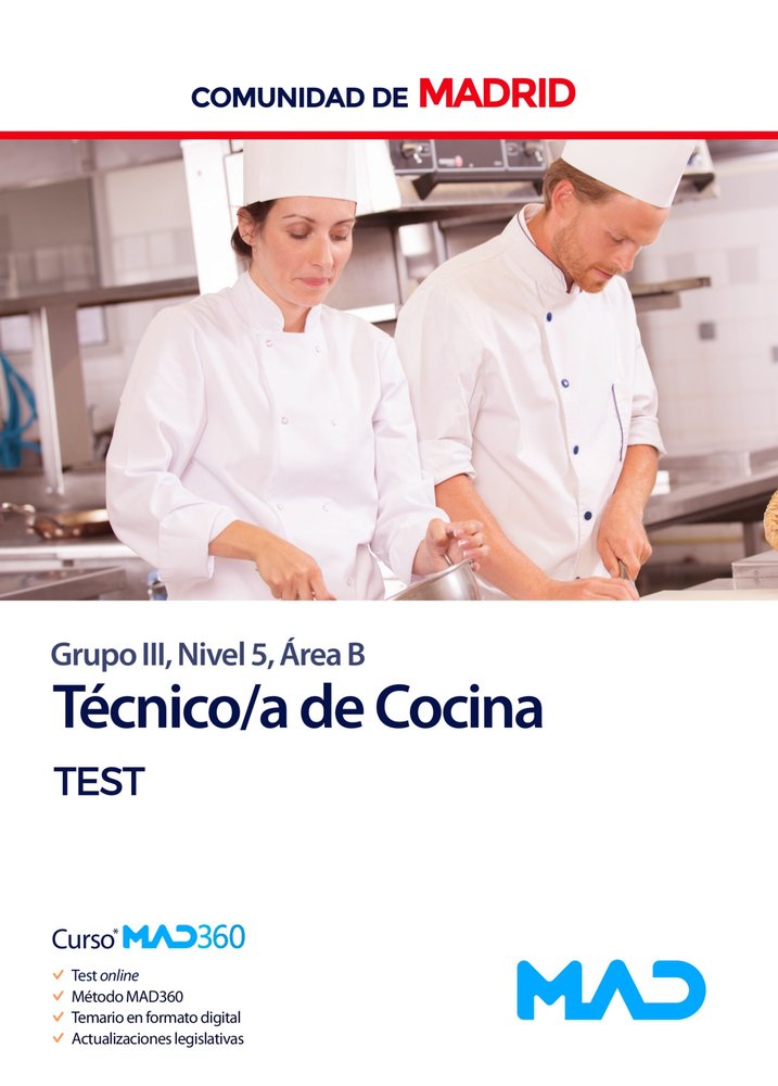 TECNICO/A COCINA GRUPO III NIVEL 5 AREA B COMUNIDAD MADRID | AA,VV | MAD | 9788414273654 Imagen principal del producto