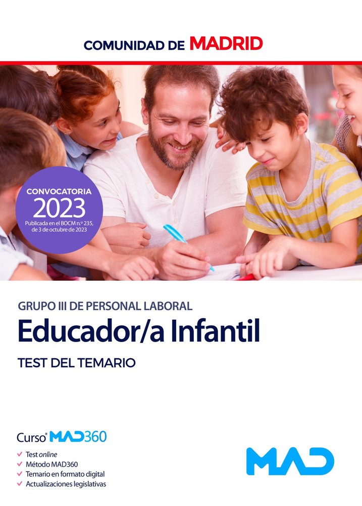EDUCADOR/A INFANTIL GRUPO III TEST TEMARIO COMUNIDAD MADRID | AA,VV | MAD | 9788414275160 Imagen principal del producto